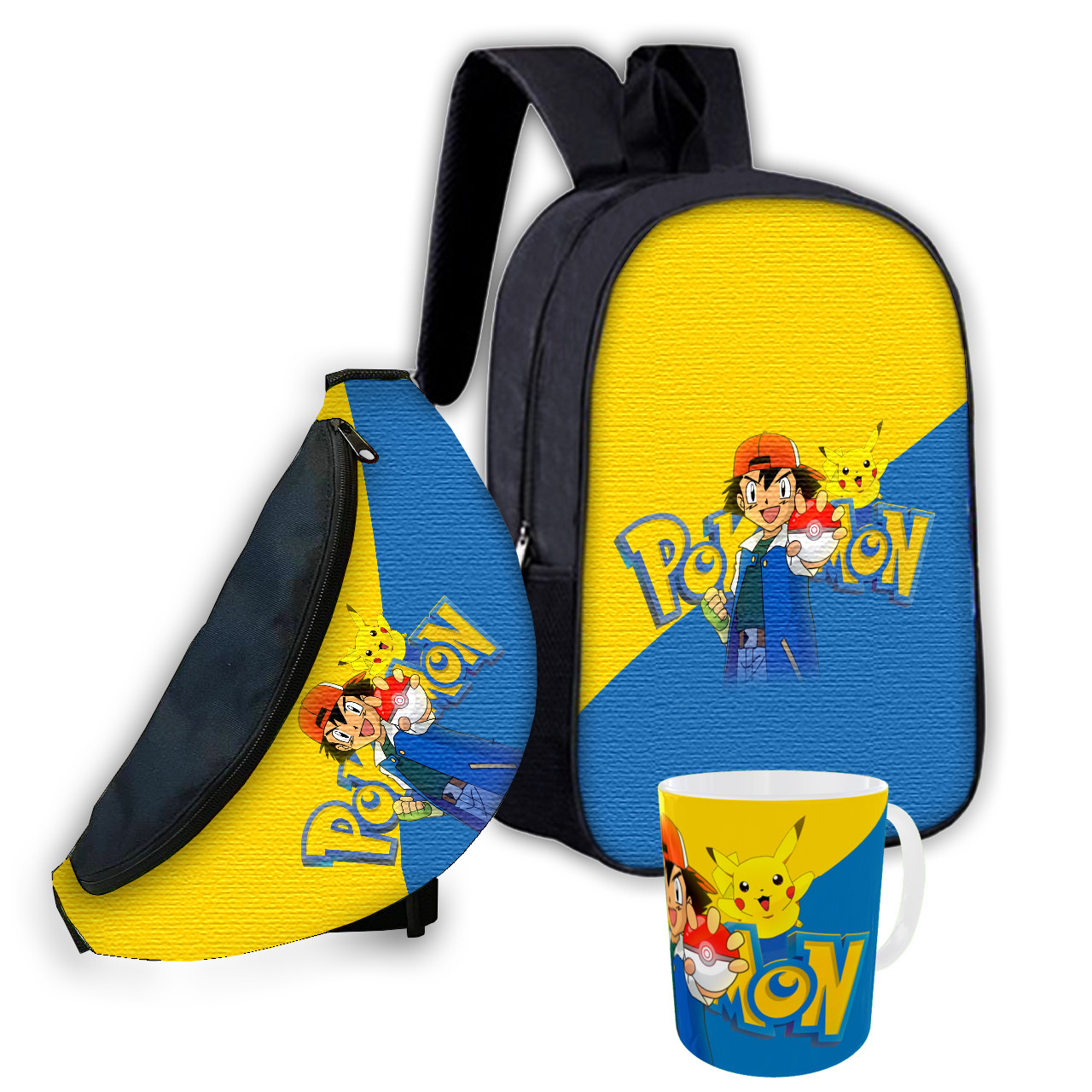 Дитячий набір Pokémon Пікачу: рюкзак, бананка, кружка — 3 предмети