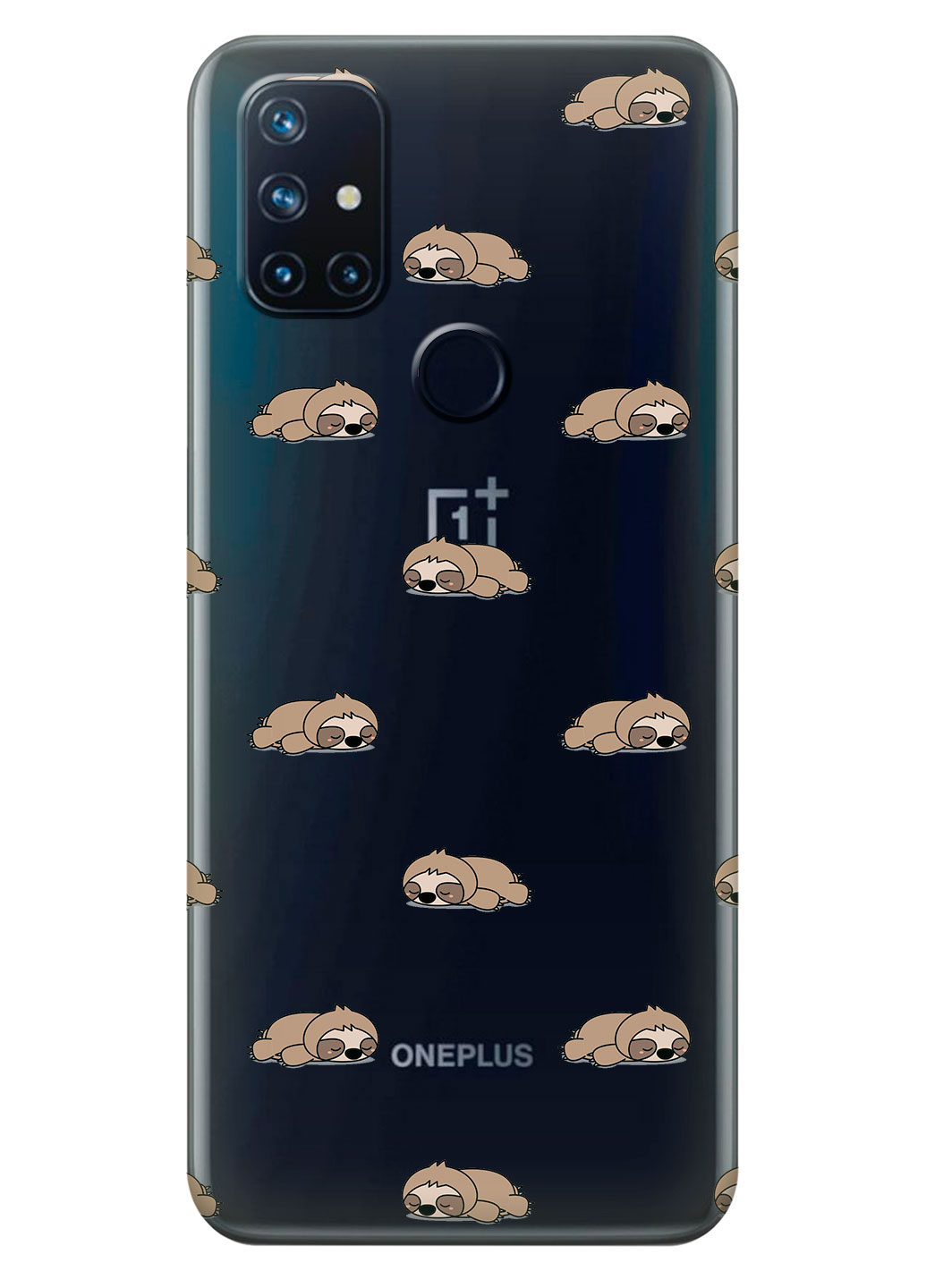 Прозорий силіконовий чохол iSwag для OnePlus Nord N10 - Сплячі лінивці (KS14816)