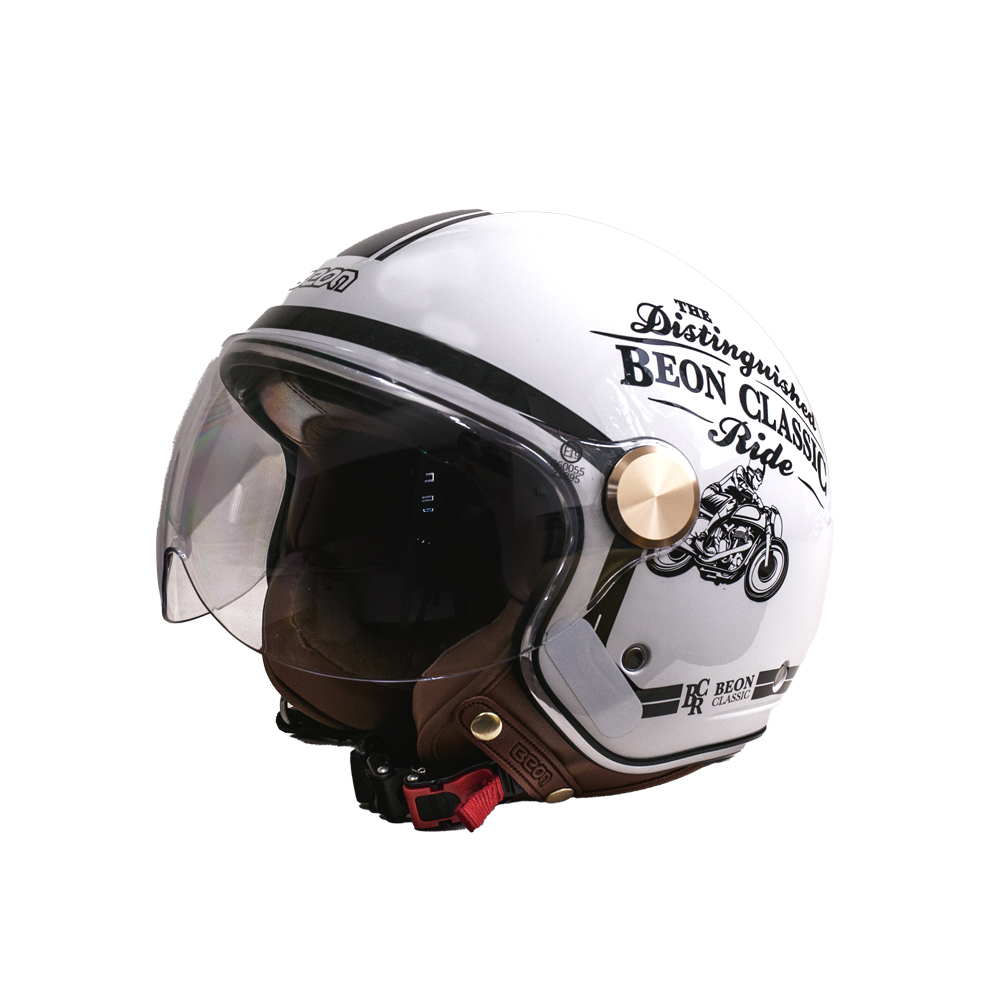 Мотошлем открытый Beon B-120 202 XL Shiny Light Grey (298701)