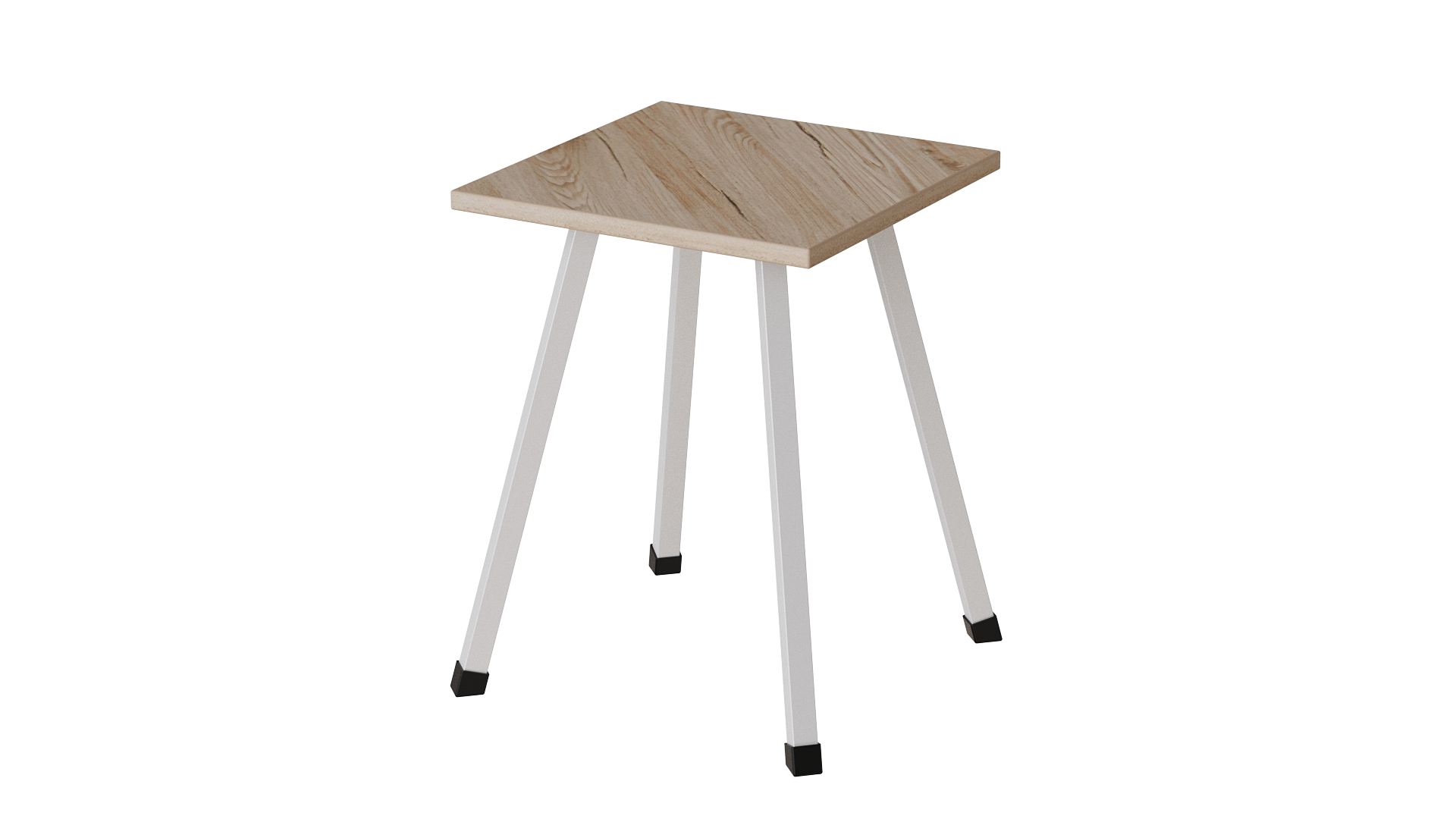 Табурет кухонный Ferrum-decor 430x320x320 Белый металл ДСП Дуб Сан-Марино 16 мм (TAB009)
