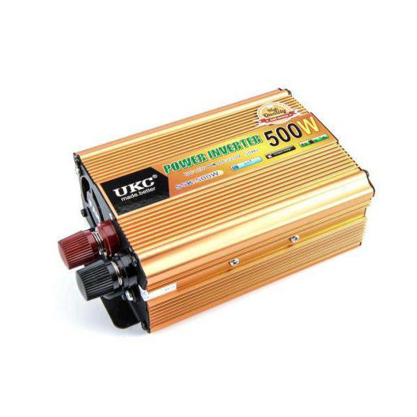 Інвертор перетворювач напруги UKC 24-220 V 500 W Золотистий (hub_np2_1130)