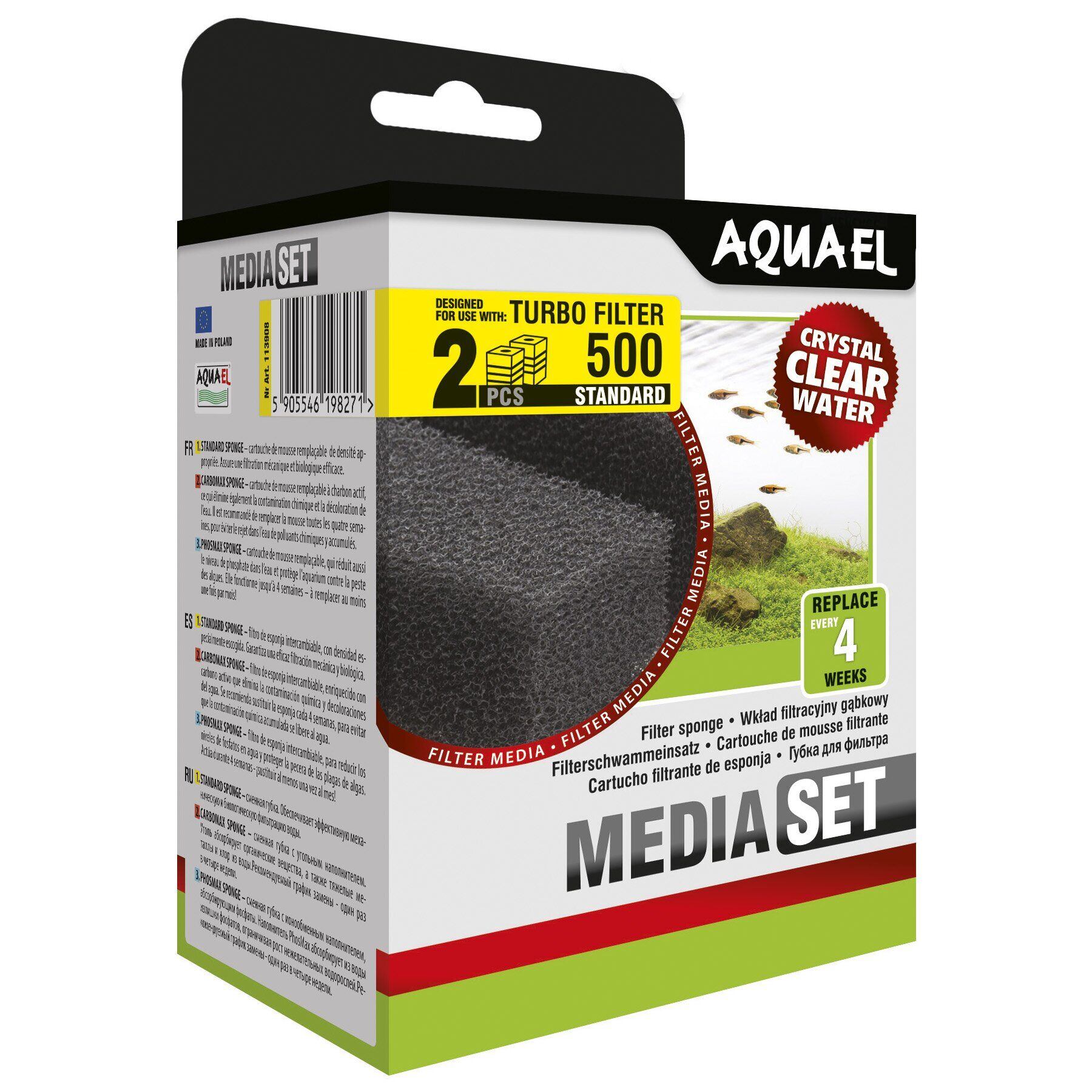 Вкладыш в фильтр Aquael Turbo Filter 500 л/ч 2 шт (5905546198271)