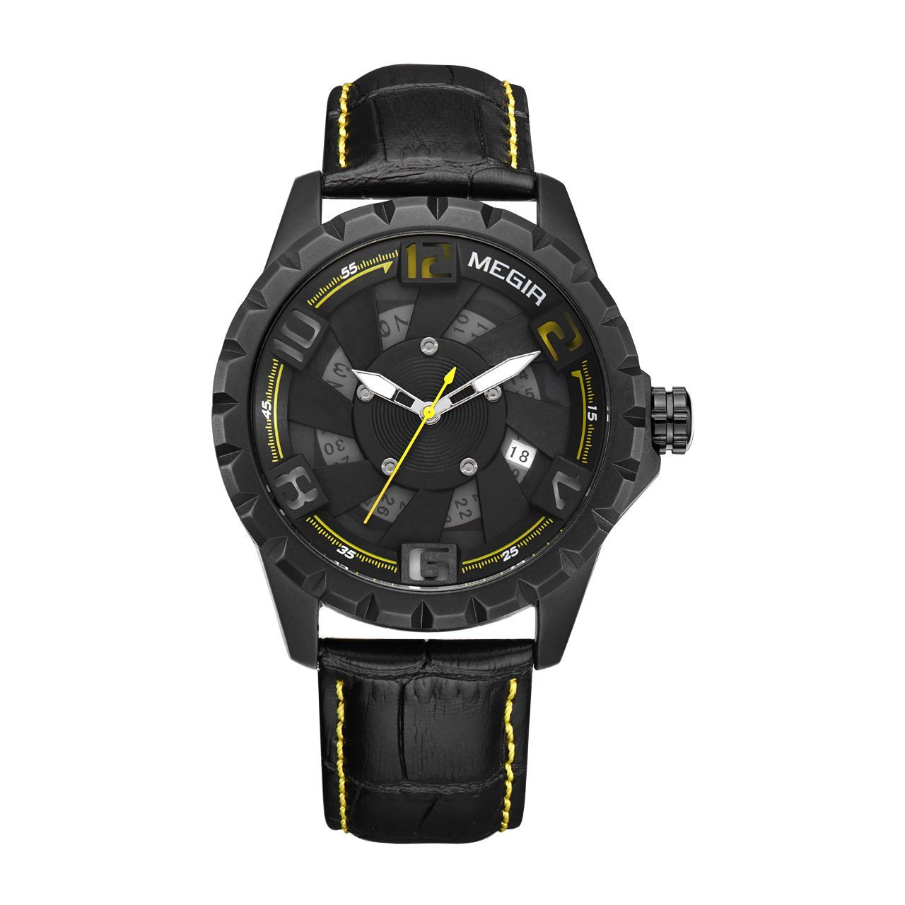 Часы Megir MG1074 Black Yellow (ML1074G-BK-1N13)