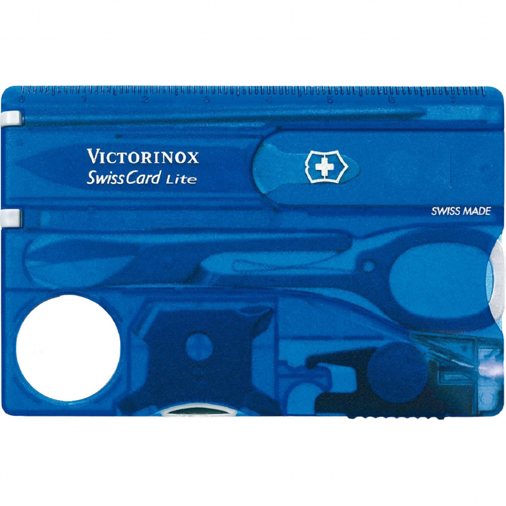 Ніж Victorinox Swiss Card Lite Transparent Синій (1049-Vx07322.T2)
