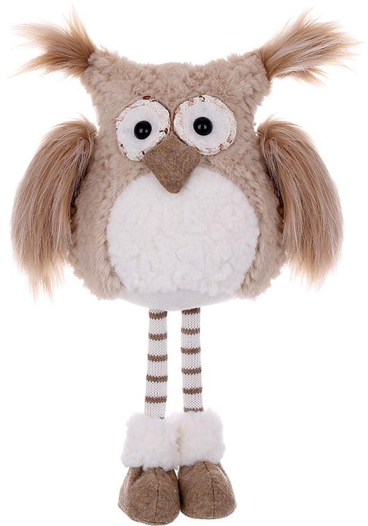 Декоративная игрушка Owl 52 см Коричнево-белый BonaDi DP232224