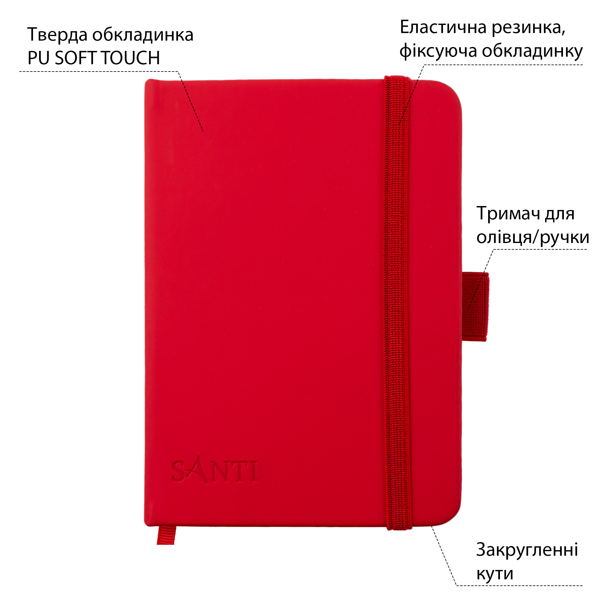Скетчбук для графики Santi 10х15 см PU 110 г/м2 100 л Красный (743181)