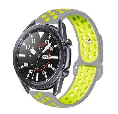 Ремінець BeWatch для Samsung Gear S3 Samsung Galaxy Watch 46 | Galaxy Watch 3 45mm силіконовий 22мм Сіро Жовтий (1020246)