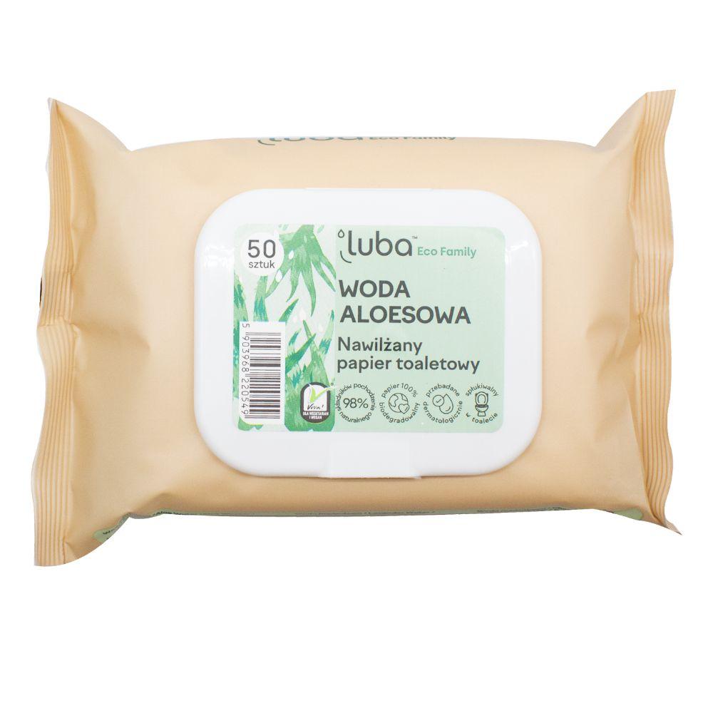 Влажная туалетная бумага с клапаном Luba ECO Family с Алоэ водой 50 шт