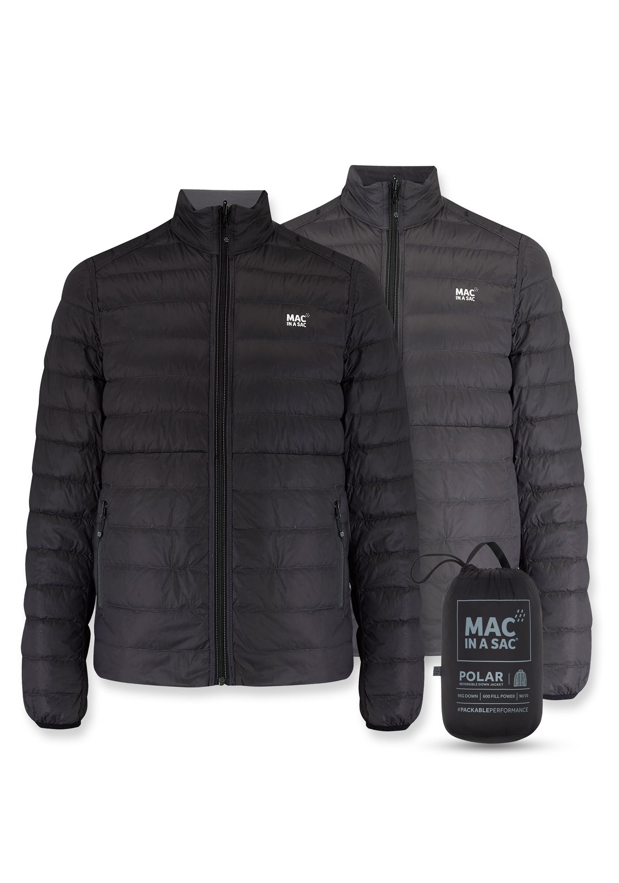 Пуховик Mac in a Sac POLAR REVERSIBLE DOWN JACKET MEN L Black/Charcoal (1189JT/CHA L)