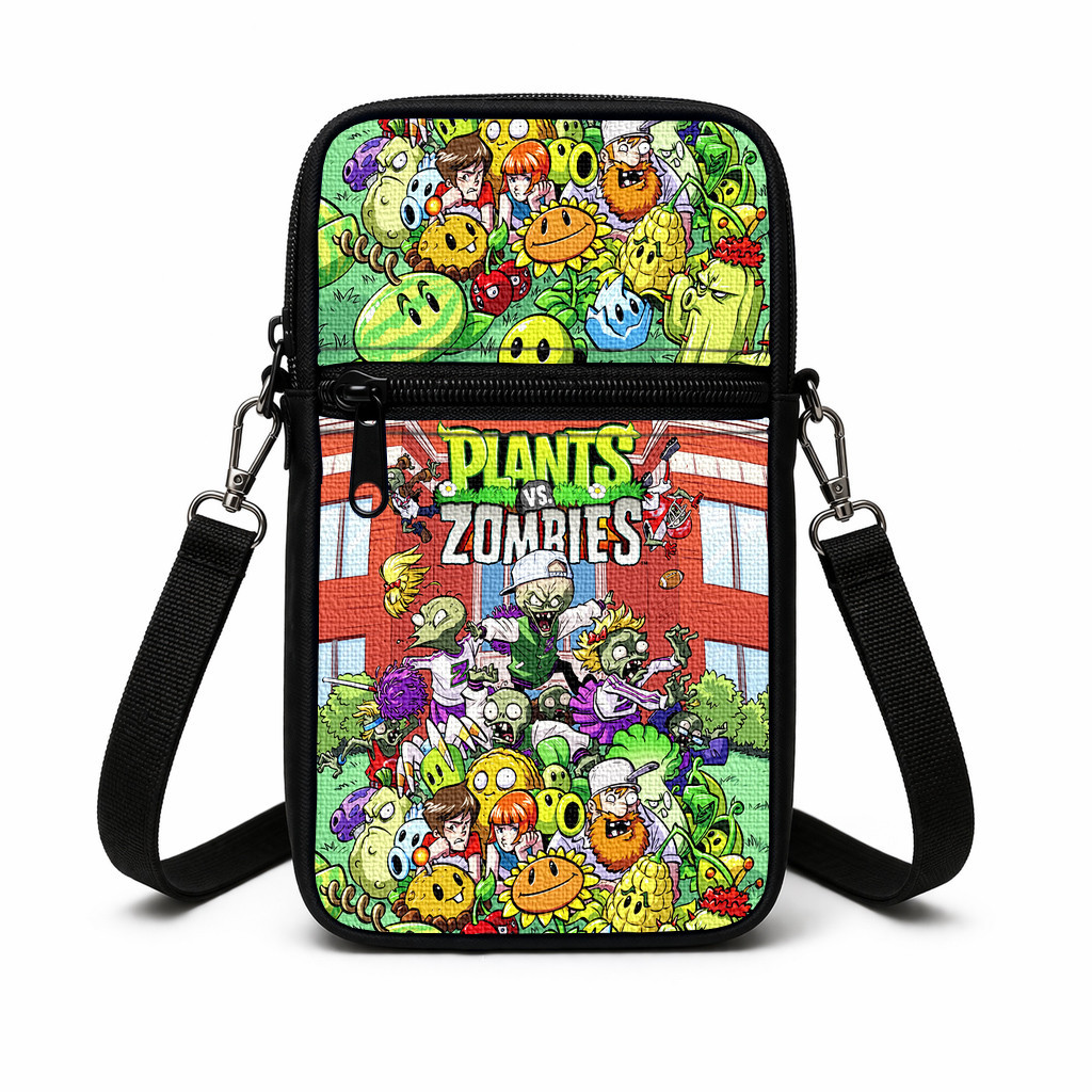 Дитяча сумка через плечо з принтом Plants vs. Zombies, 19×10×5 см