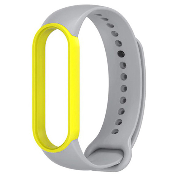 Ремешок MiJobs Double Color для Xiaomi Mi Band 5 / 6  Grey Yellow