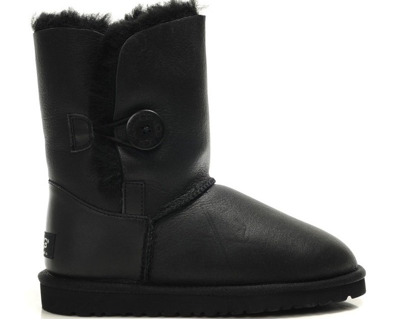 Дитячі UGG BABY BAILEY BUTTON II BOOT LEATHER "BLACK" 34 Чорний (0911/34)