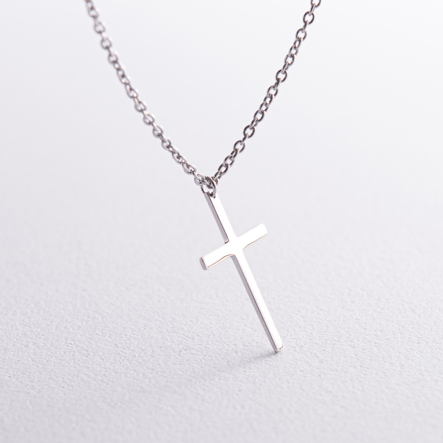 Серебряное колье Крестик 1104 Оникс 45