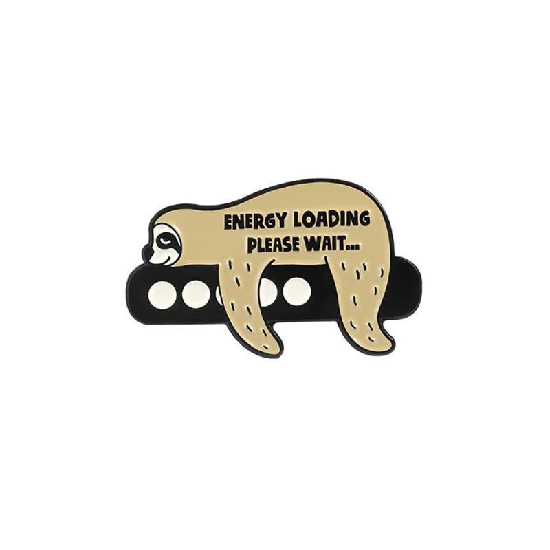 Брошь-значок BROCHE Ленивец Energy Loading бежевая BRGV112583