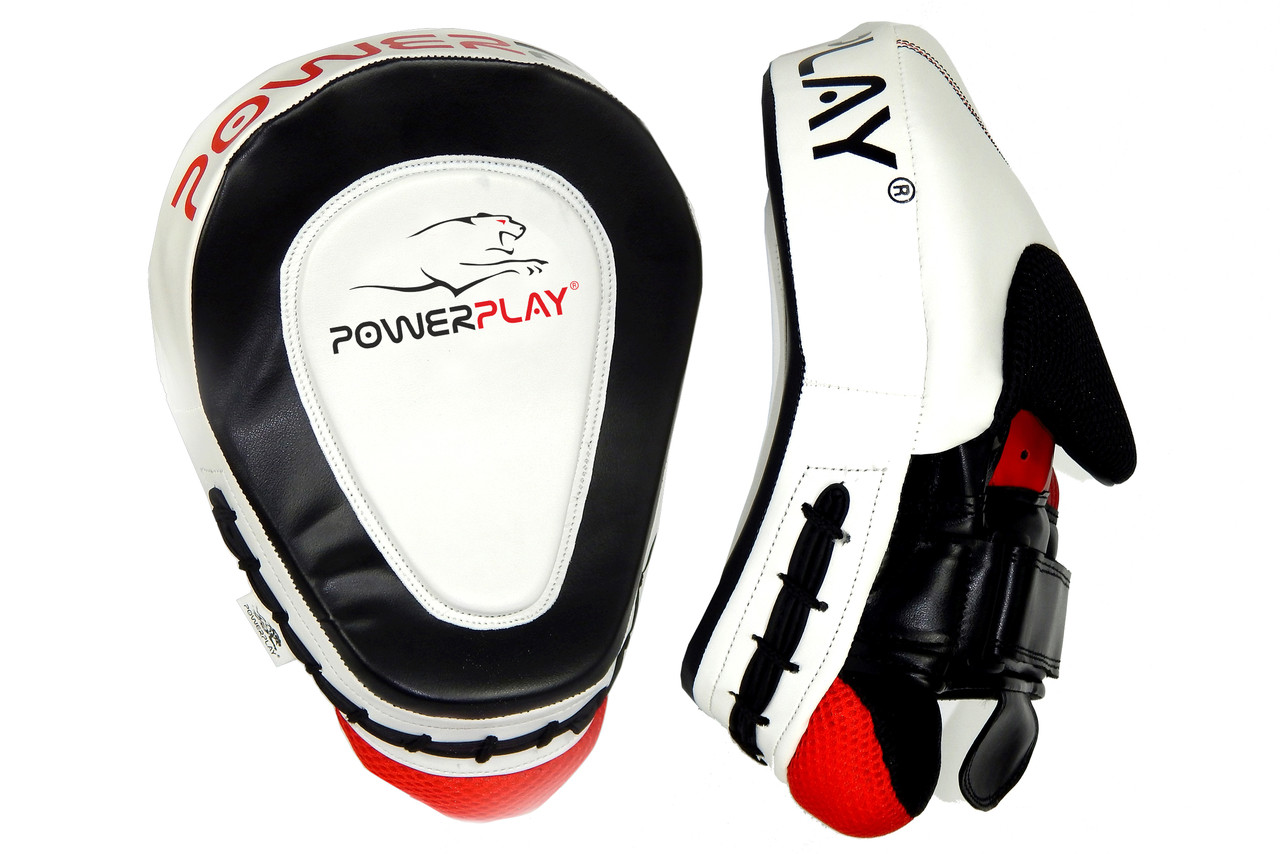 Лапи боксерські PowerPlay 3042 PU Чорно-Білі