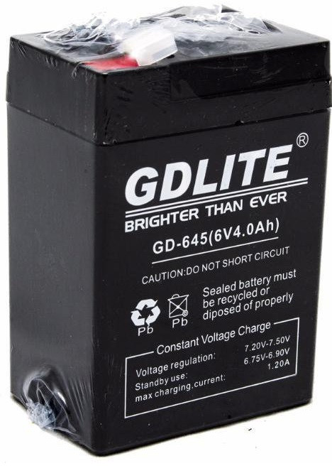 Акумулятор GDLITE 6V 4.0Ah GD-645 Чорний