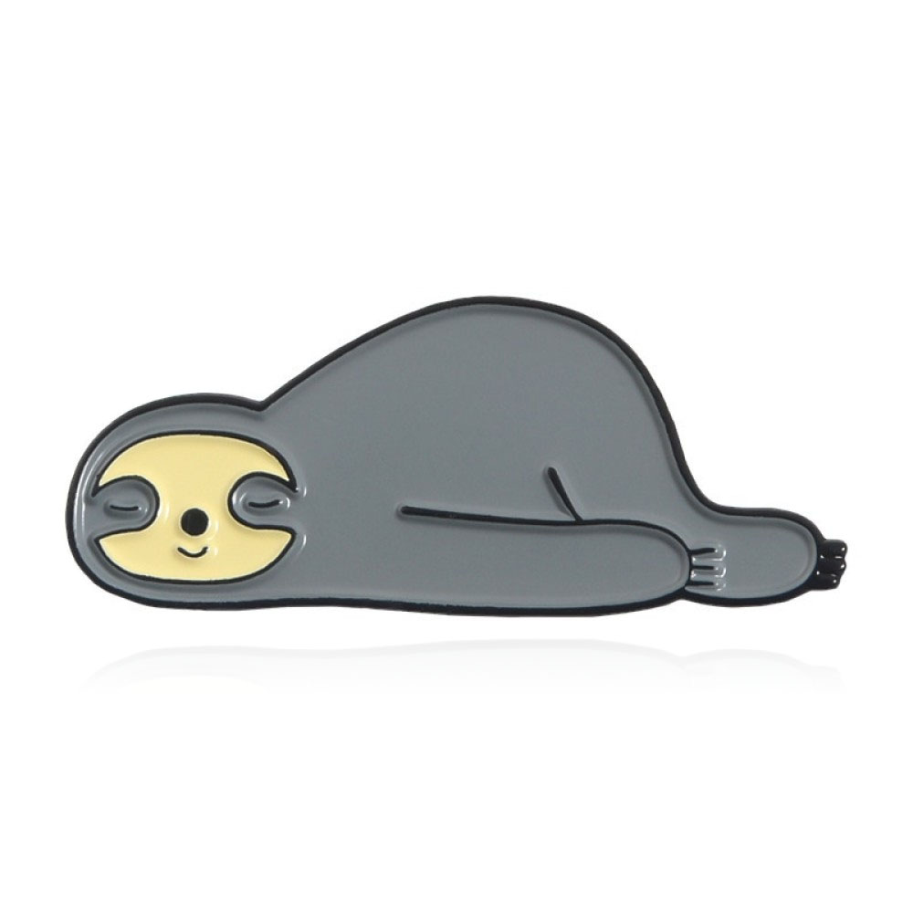 Брошь-значок BROCHE Ленивец Честер серая BRGV112278