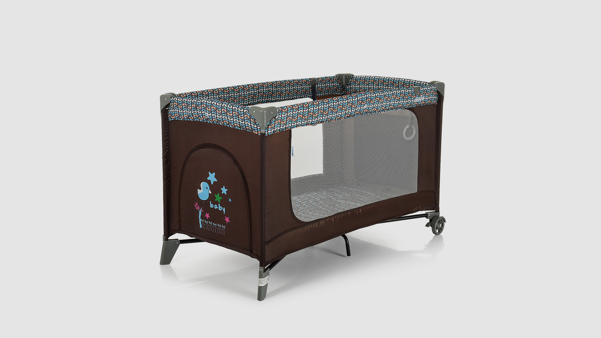 Дитячий манеж EL CAMINO ME 1016 SAFE COFFE TREE Коричневий (KI00452)