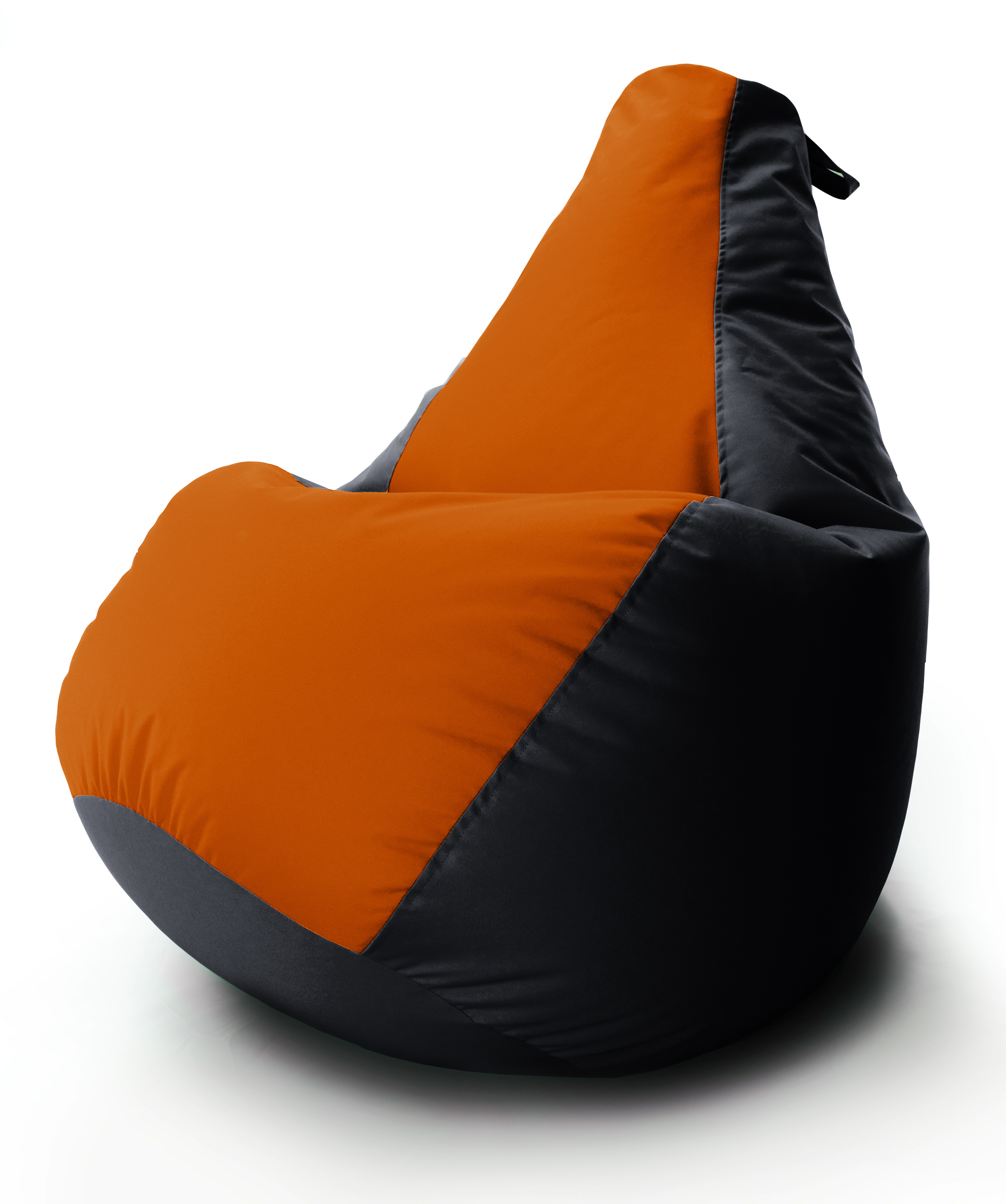Кресло мешок Груша Coolki комби XXXL 100x140 Черный с Оранжевым 06 Оксфорд 600D