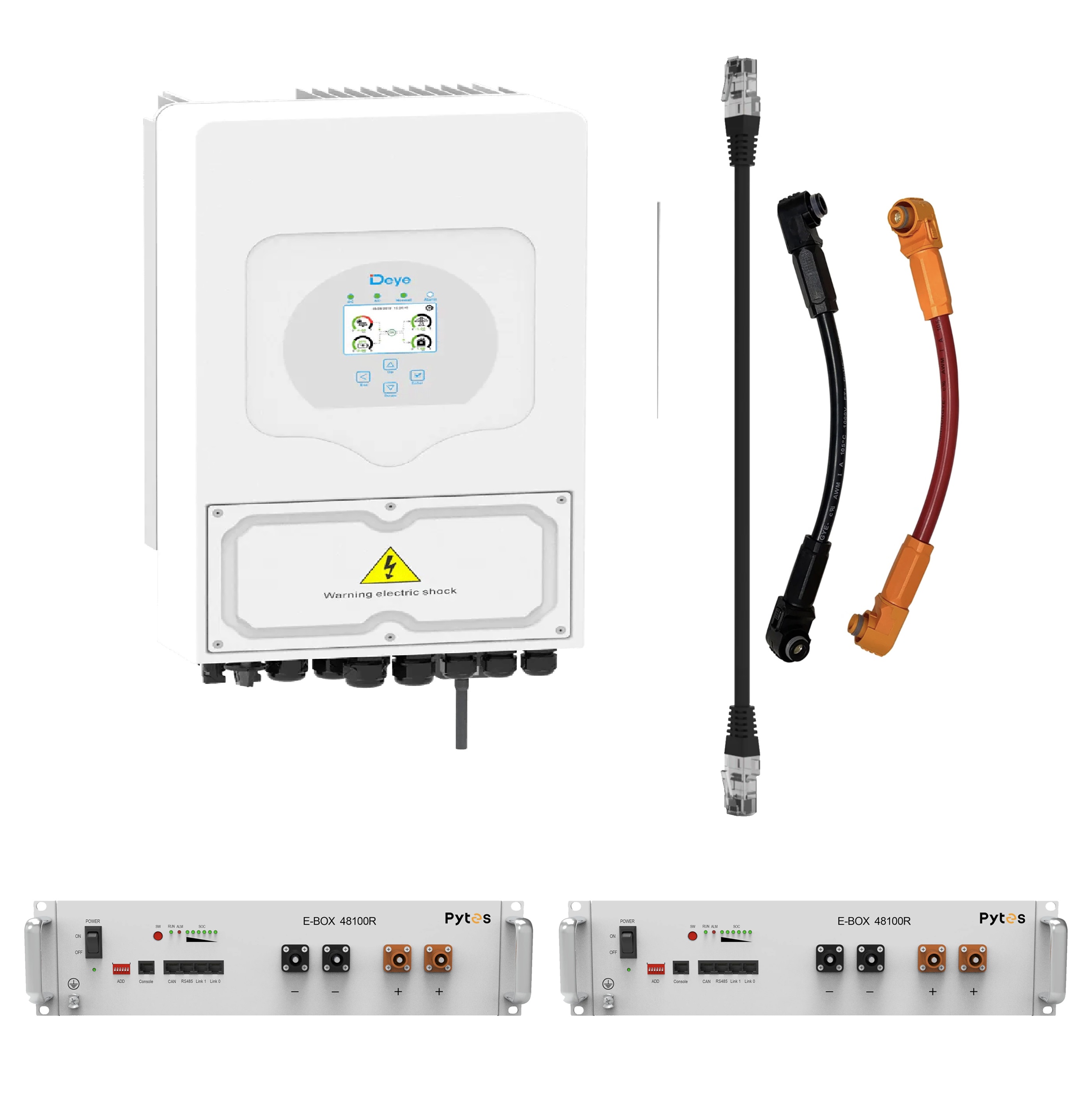 Комплект безперебійного живлення Deye 5 кВт /Pytes E-Box-48100R 2 шт 5,12 кВт*ч/51.2В