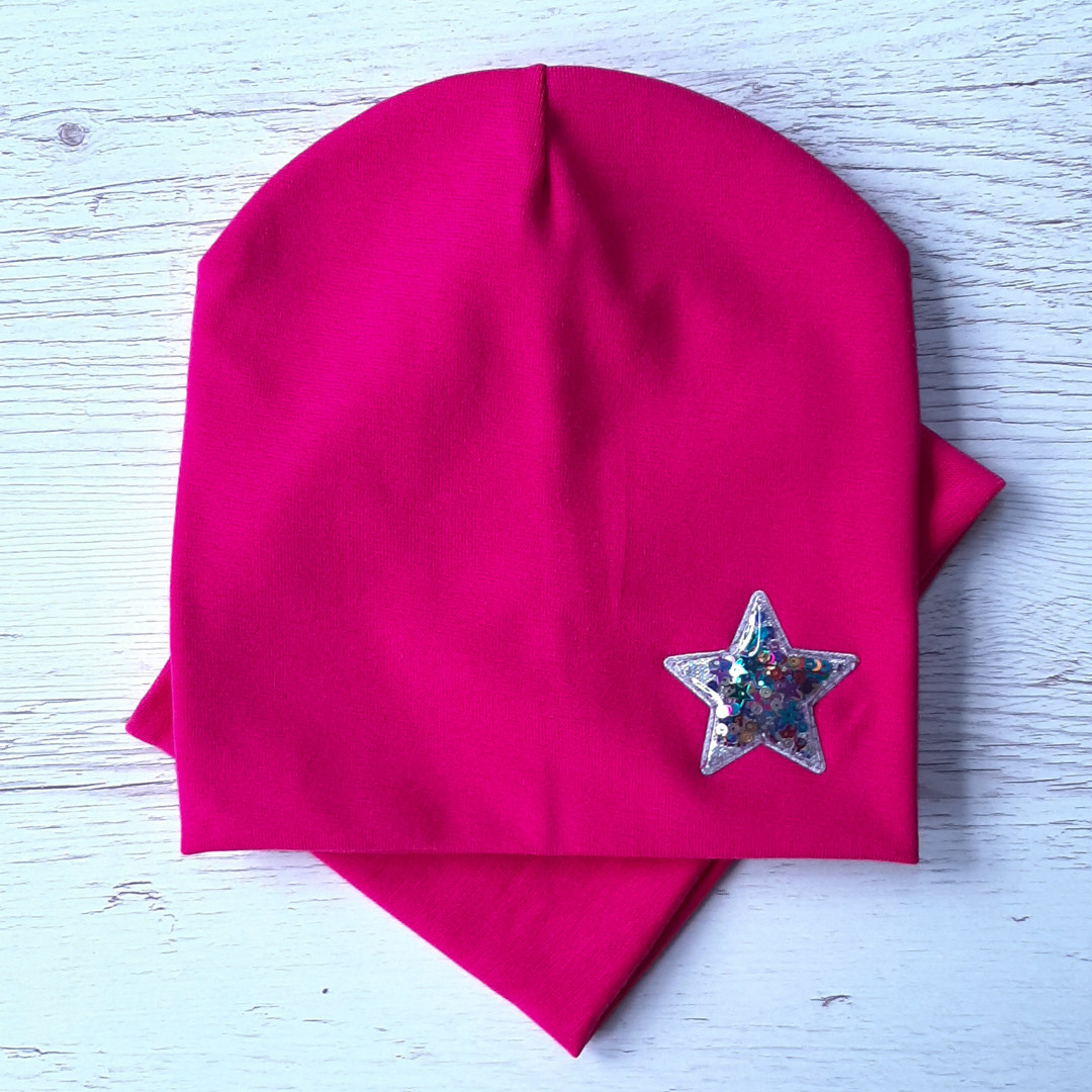 Детская шапка с хомутом КАНТА размер 48-52 Малиновый (OC-309)