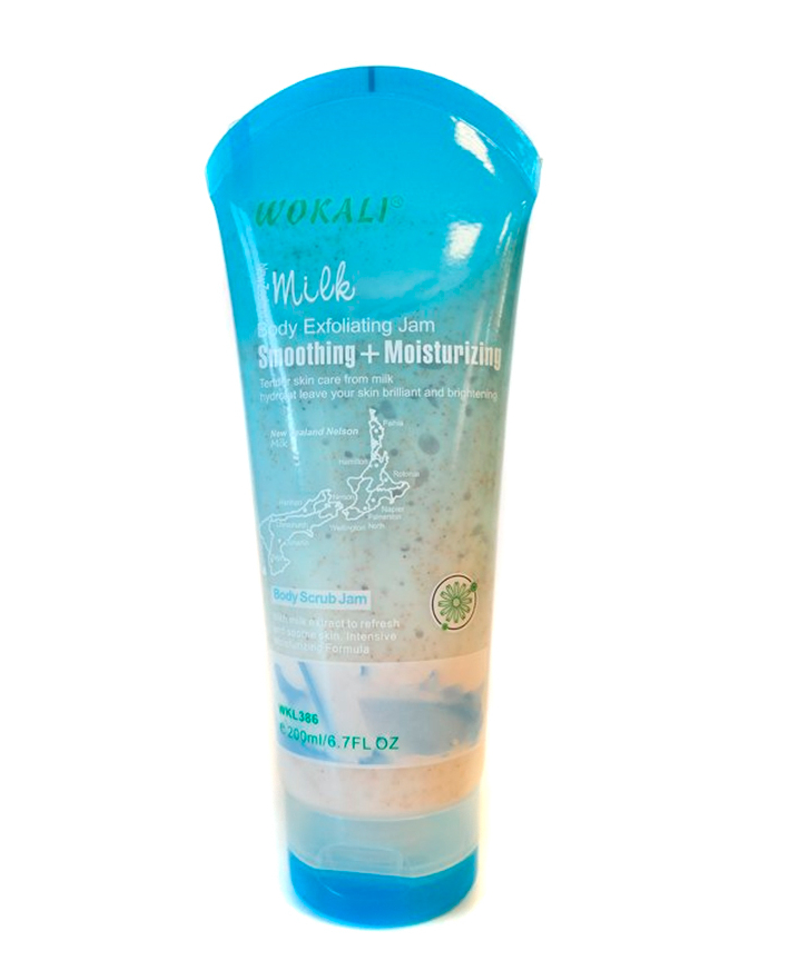 Скраб для тела c экстрактом новозеландского молока Wokali Milk Body Scrub Jam 200мл