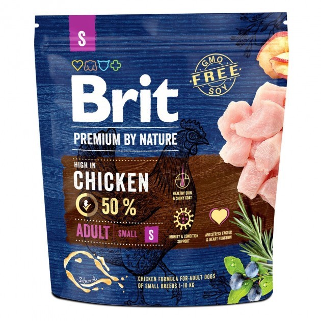 Brit (Чехія) Сухий корм Brit Premium Adult S 1 kg (для дорослих собак дрібних порід)