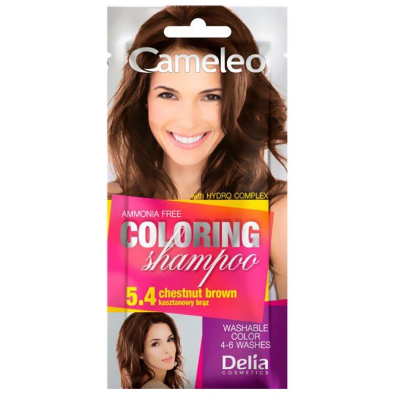 Шампунь для волос Оттеночный Delia Cosmetics Cameleo 5.4 Каштановый коричневый 40мл