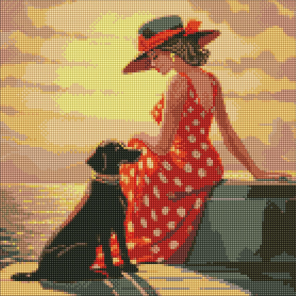Алмазная мозаика "Утренняя прогулка" ©art_selena_ua Идейка AMO7645 40х40 см