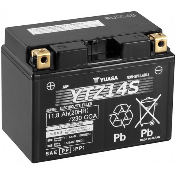 Мото аккумулятор Yuasa 11.8 Ah/12V High Performance MF VRLA Battery (GEL) (YTZ14S)