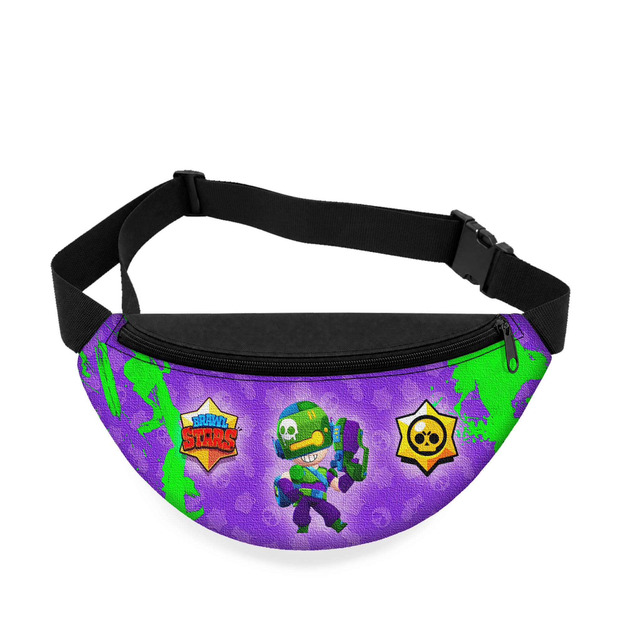 Дитяча сумка-бананка Brawl Stars Spike, чорна, 32×15×7.5 см