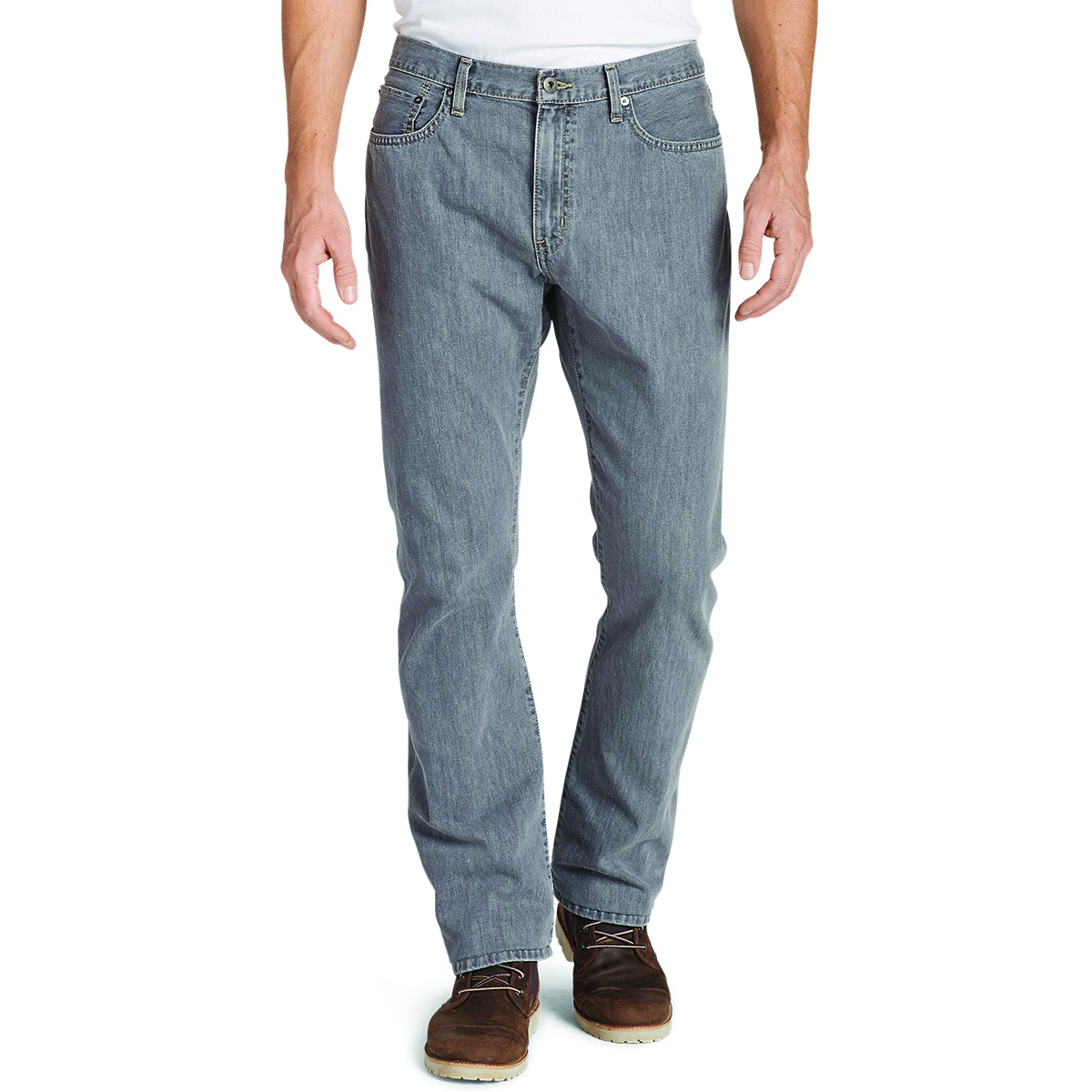Джинсы Eddie Bauer Men Straight Fit Authentic Серый (6368CH)