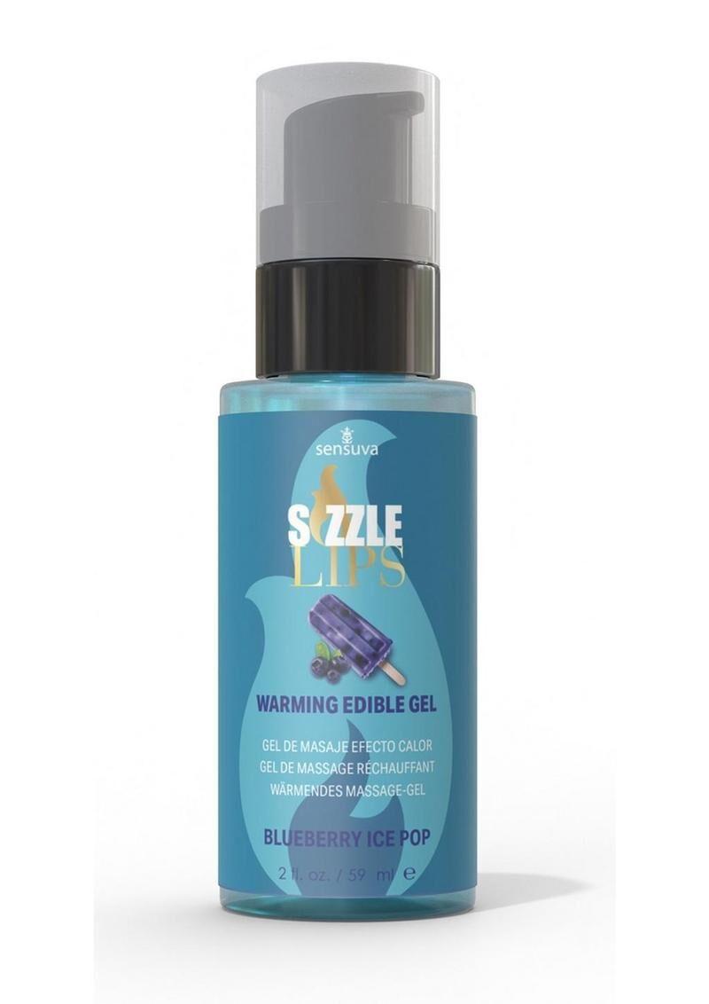Согревающий массажный гель Sensuva Sizzle Lips Blueberry Ice Pop 59 мл без сахара съедобный