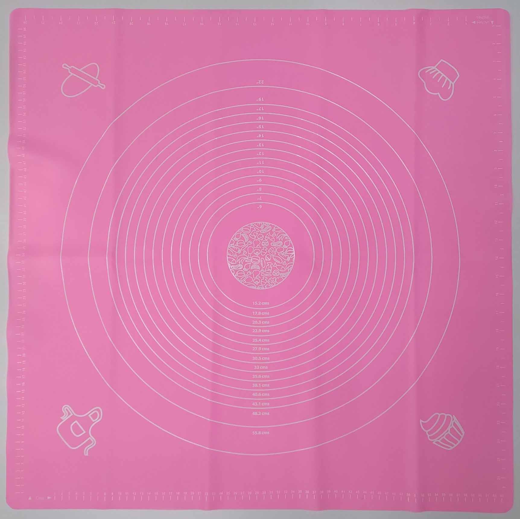 Силіконовий килимок GeN-A14 для розкочування та випікання тіста 70 х 70 см, рожевий