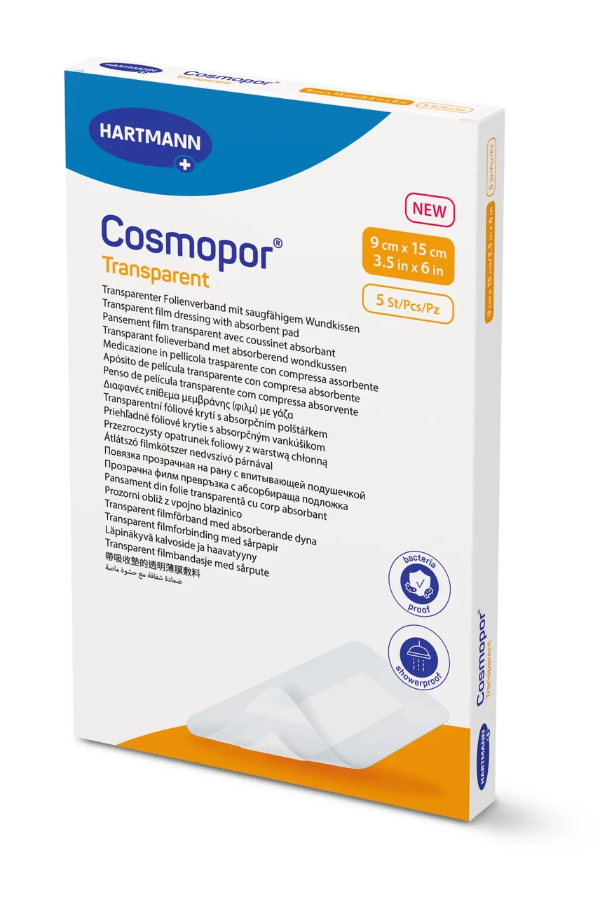 Повязка Paul Hartmann Cosmopor Transparent 9х15 см пленочная прозрачная с абсорбирующей подушечкой