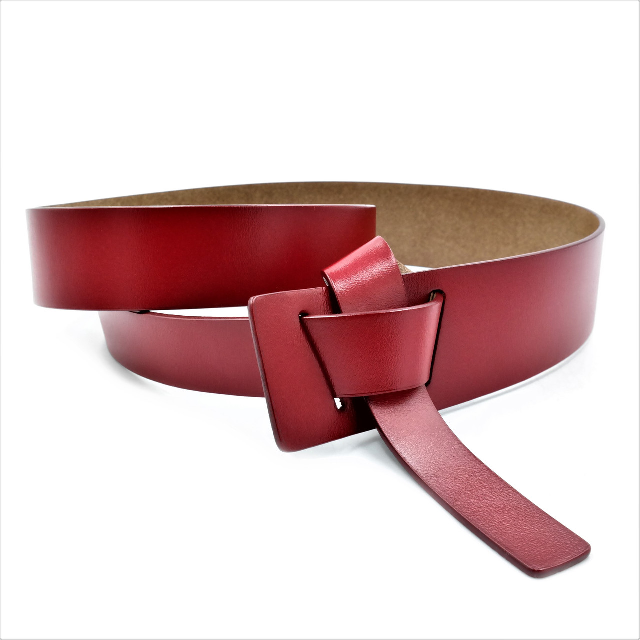 Ремень кожаный Красный Weatro nwzh-40k-00112 4 см