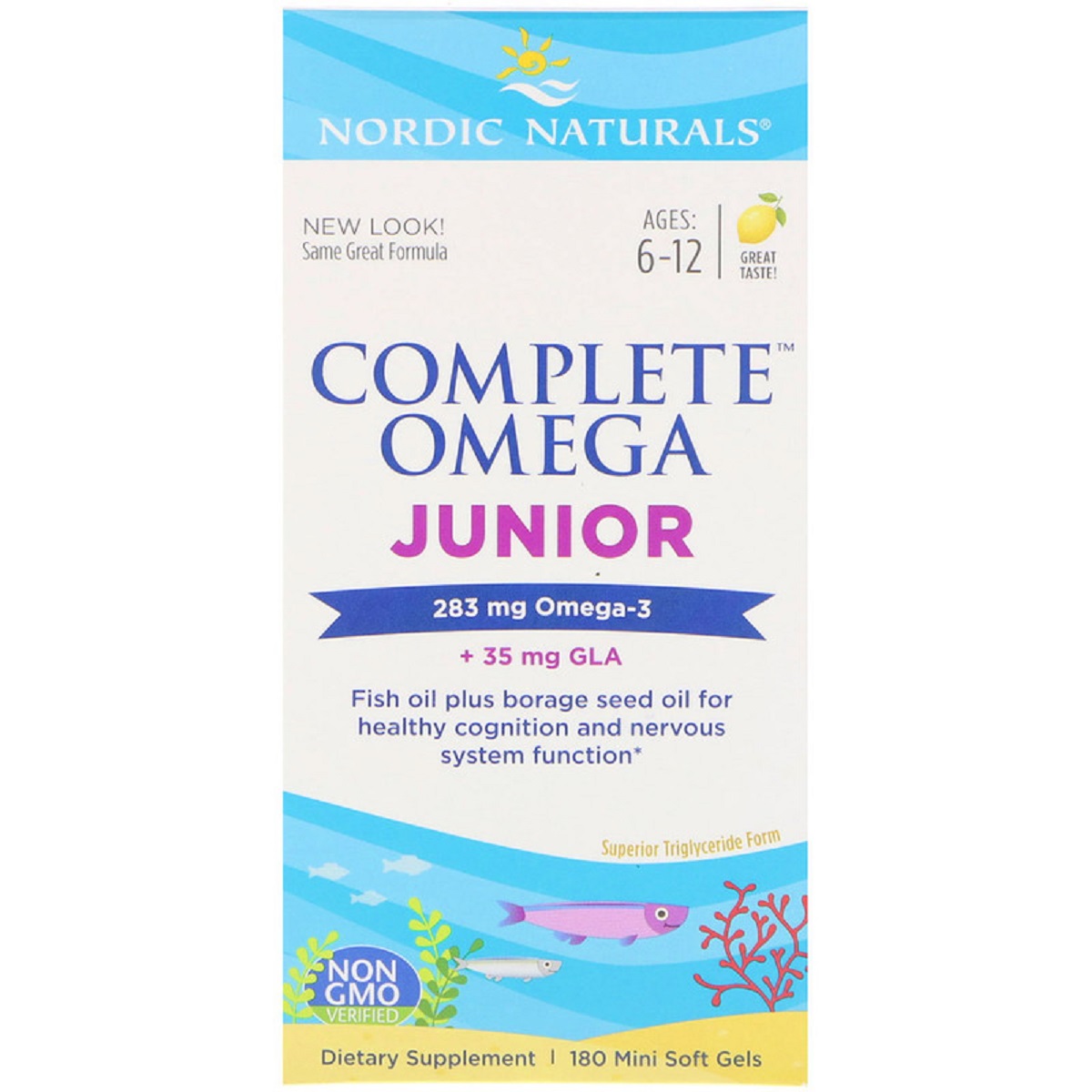 Рыбий жир для подростков Nordic Naturals Complete Omega Junior 283 мг 180 капсул (NOR02775)