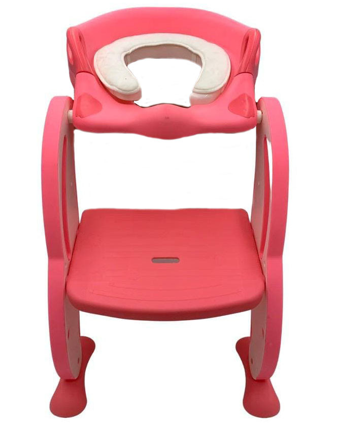 Детское сиденье на унитаз VOLRO с лесенкой Розовый (vol-1351)