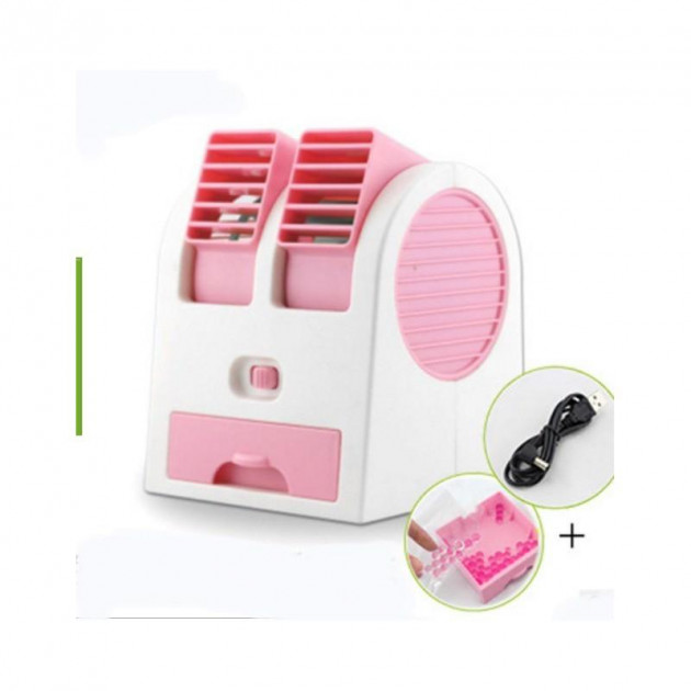 Міні-кондиціонер Conditioning Air Cooler USB Electric Mini Fan Рожевий