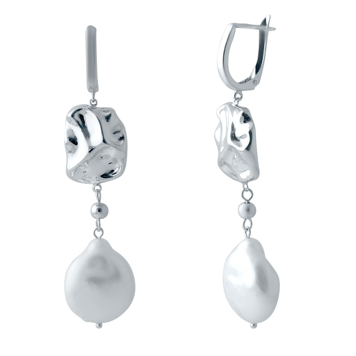 Срібна каблучка SilverBreeze з натуральними перлами барочним (2041917)