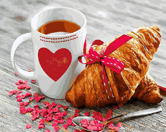 Картина за номерами BrushMe "Сніданок з любов'ю" 40х50см GX21709