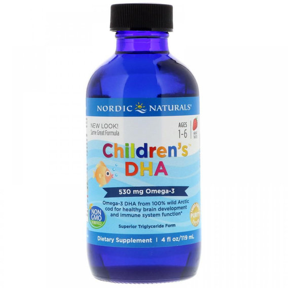 Омега 3 Nordic Naturals Children's DHA 530 mg 4 fl oz 119 ml Strawberry