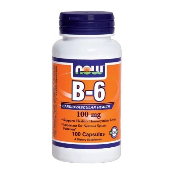 Пиридоксин NOW Foods Vitamin B-6 100 mg 100 Caps