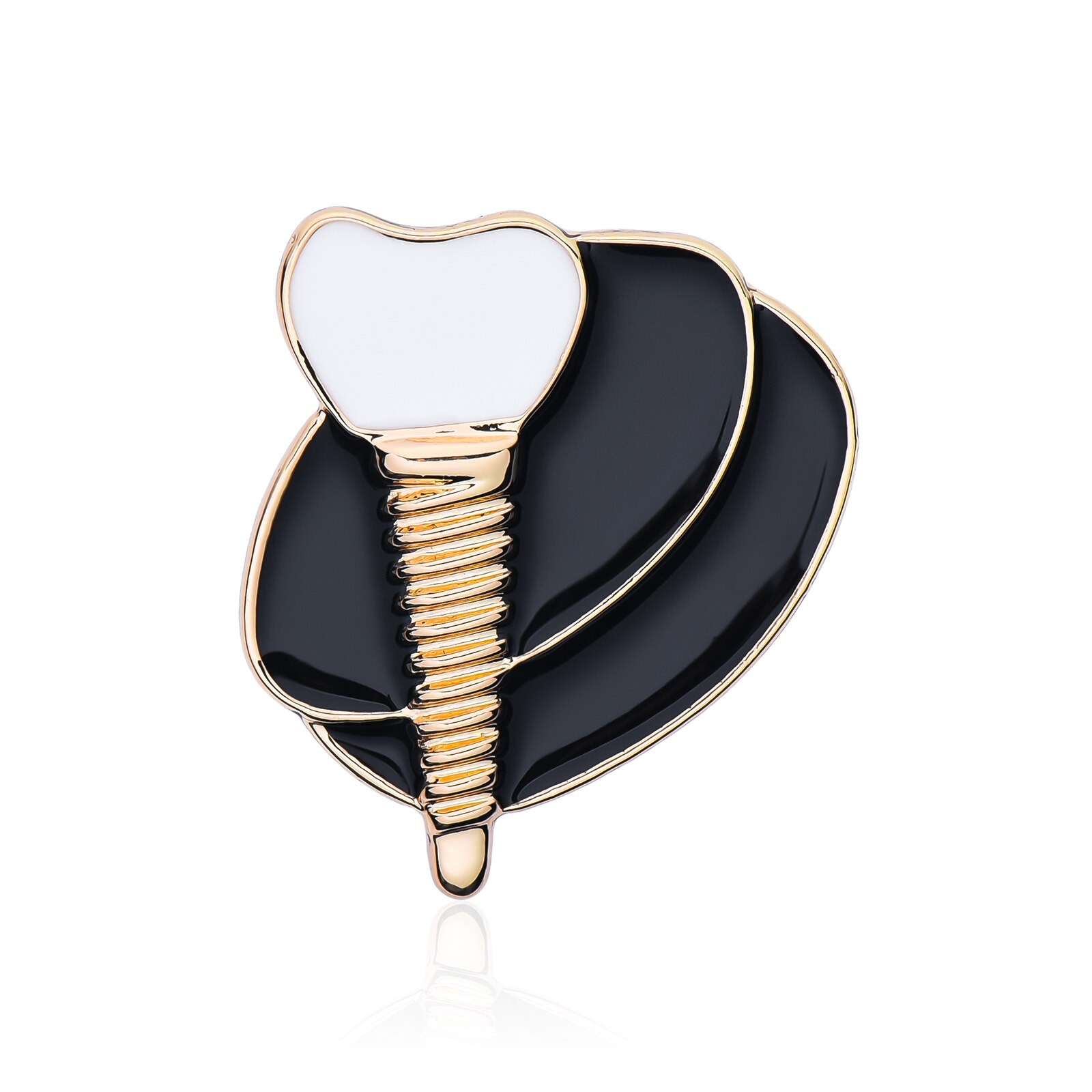Значок BROCHE Имплант с коронкой чёрный BRGV112786