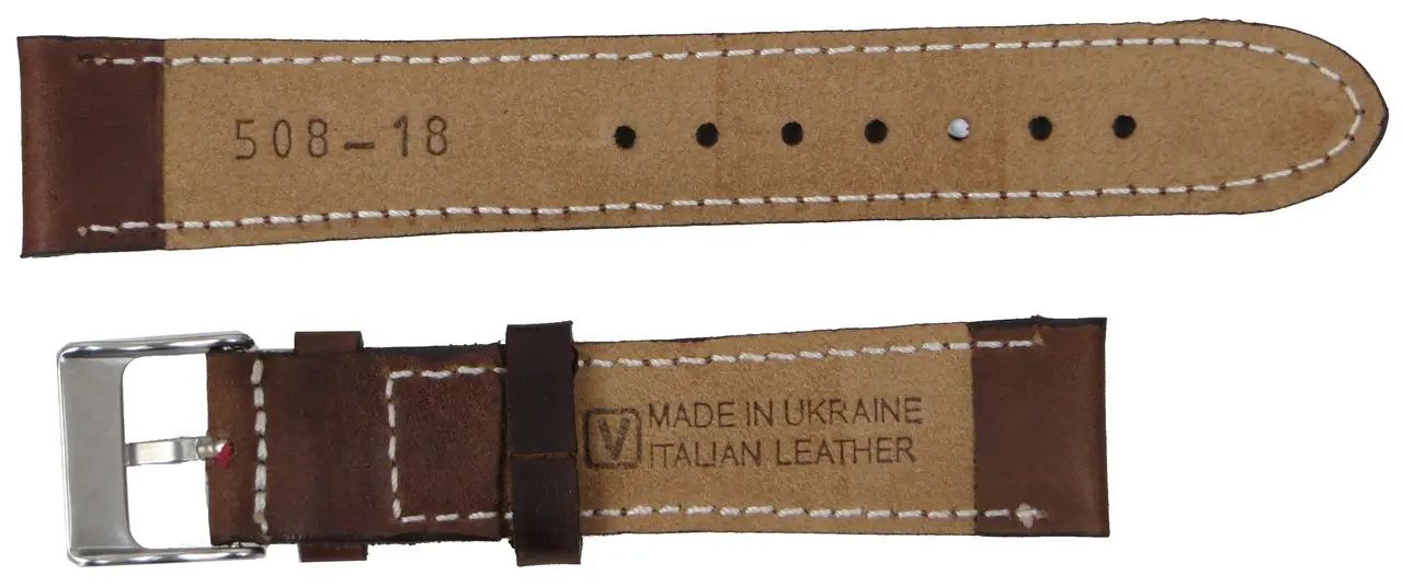 Ремешок для часов из кожи Mykhail Ikhtyar 18 мм Коричневый (S508-18S brown)