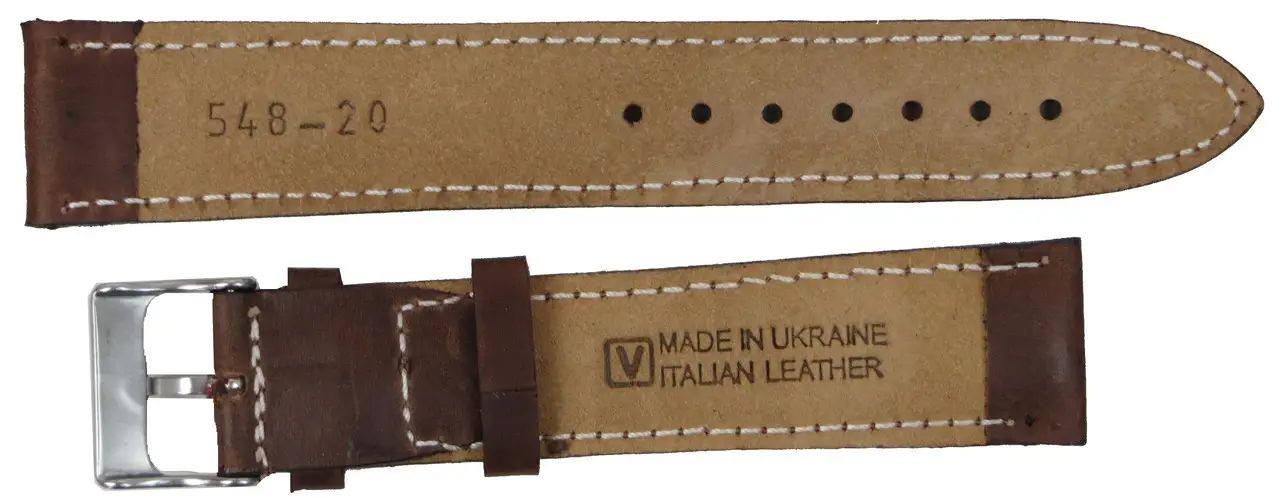 Ремешок для часов из кожи Mykhail Ikhtyar 20 мм Коричневый (S548-20S brown)