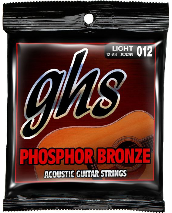 Струны для акустической гитары GHS S325 Phosphor Bronze Light Acoustic Guitar Strings 12/54