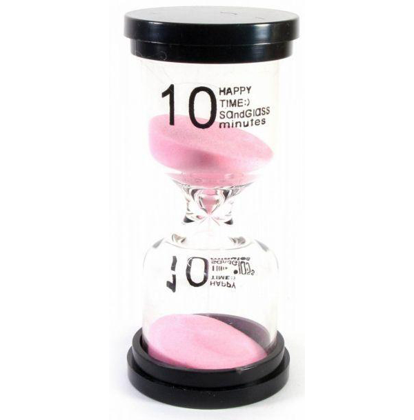 Часы песочные (10 минут) розовый 10 см (DN30777)