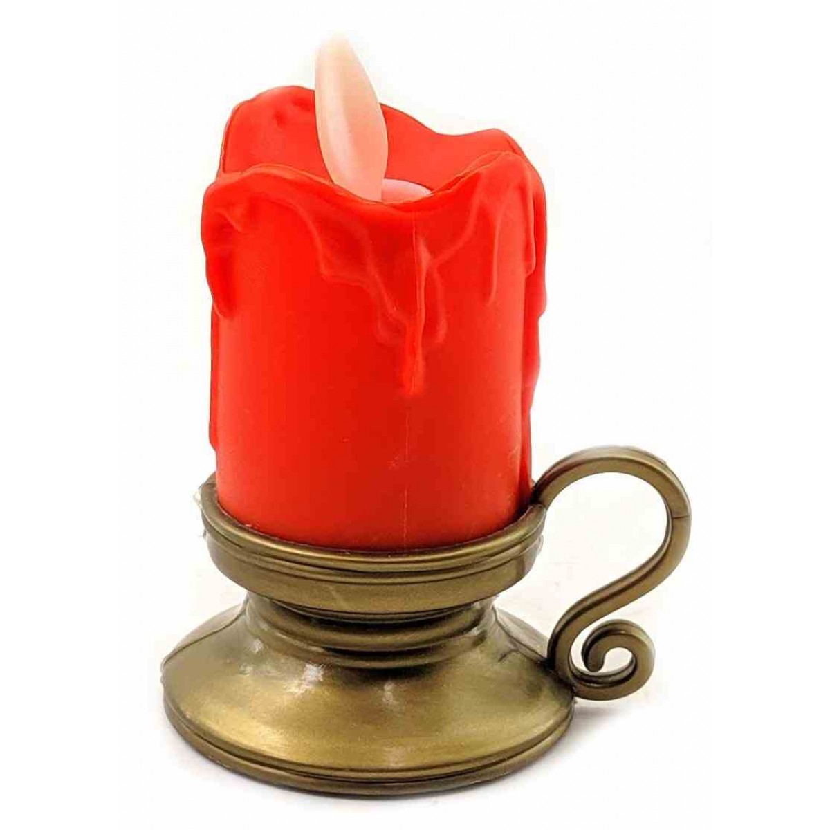 Свічка None з Led підсвічуванням з полум'ям, що рухається 9х7х5.5 см Червона (DN32856A)