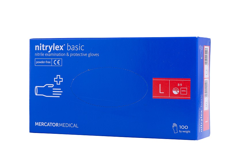 Нітрилові рукавиці Nitrylex Basic L Blue